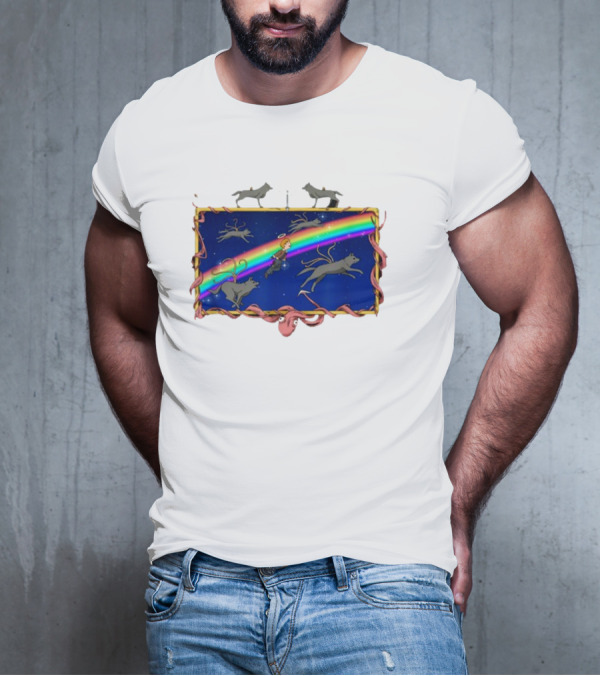 Capcom Resident Evil 4 The Masterpiece Theater I'm Tired Rainbow Flying Dogs T-Shirt