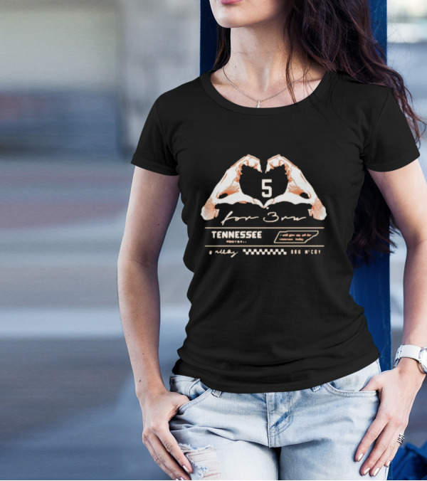 Bru McCoy Tennessee Football Heart 5 For Bru T-Shirt