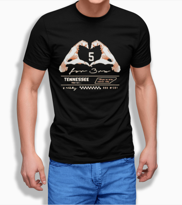 Bru McCoy Tennessee Football Heart 5 For Bru T-Shirt