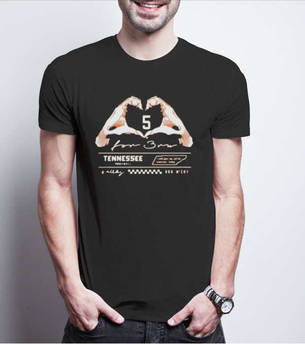 Bru McCoy Tennessee Football Heart 5 For Bru T-Shirt