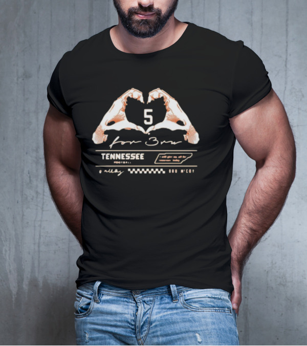 Bru McCoy Tennessee Football Heart 5 For Bru T-Shirt