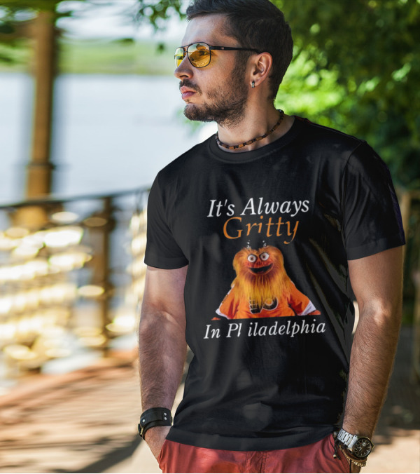 It's Always Gritty In Philadelphia Hockey Mascot Flyers Orange T-Shirt