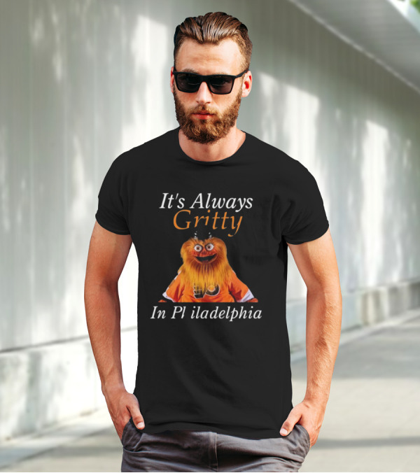 It's Always Gritty In Philadelphia Hockey Mascot Flyers Orange T-Shirt