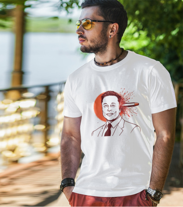 Gayest Tone Bullet Through The Head Elon Musk T-Shirt
