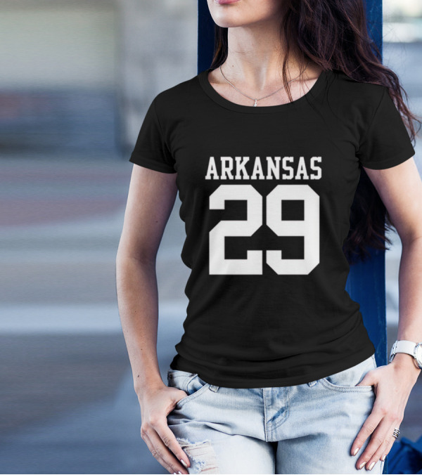 Arkansas 29 Cam Little Football Team Player Jersey T-Shirt