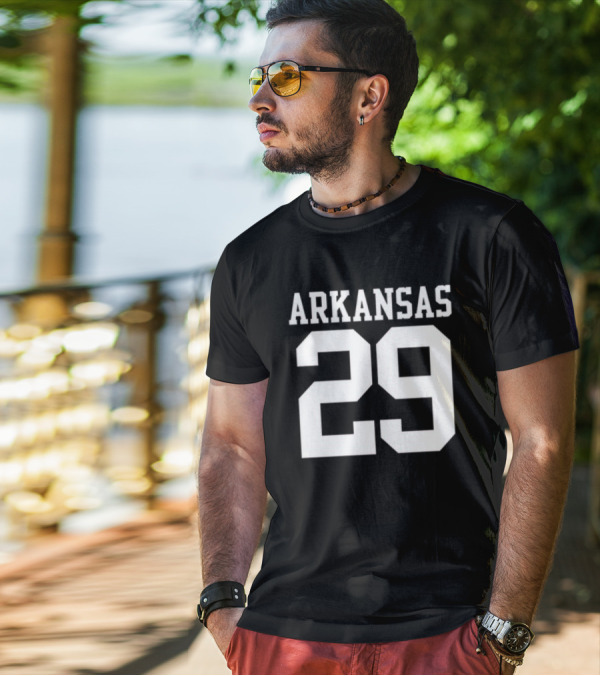 Arkansas 29 Cam Little Football Team Player Jersey T-Shirt