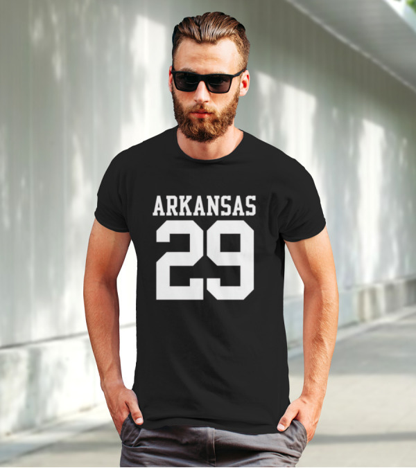 Arkansas 29 Cam Little Football Team Player Jersey T-Shirt
