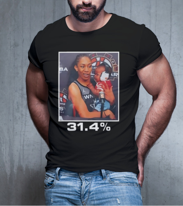WNBA A’ja Wilson Holding Baby With 31.4% T-Shirt