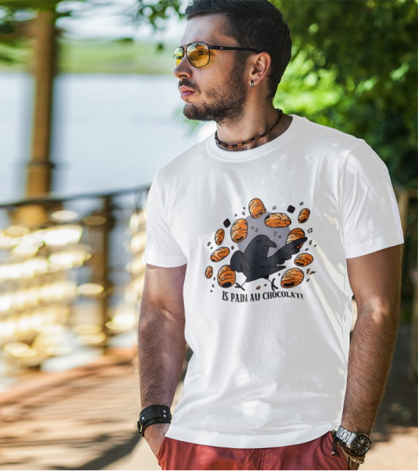 Bird Surrounded By Pain Au Chocolat Pastries T-Shirt