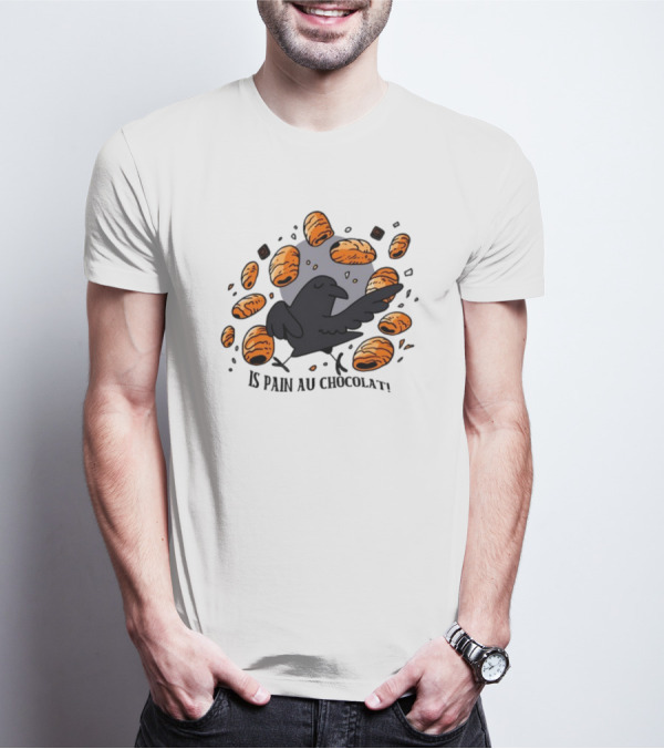 Bird Surrounded By Pain Au Chocolat Pastries T-Shirt
