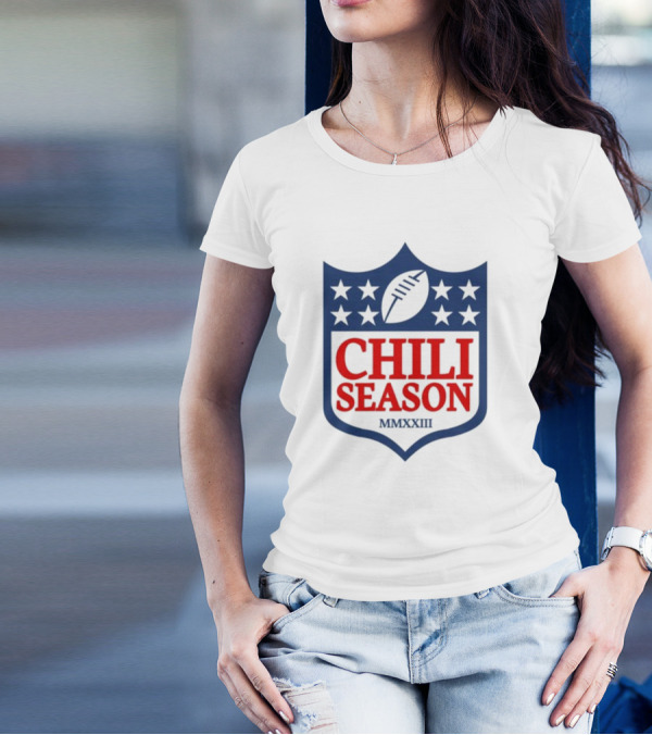 CHILI SEASON MMXXIII Football Shield Stars T-Shirt