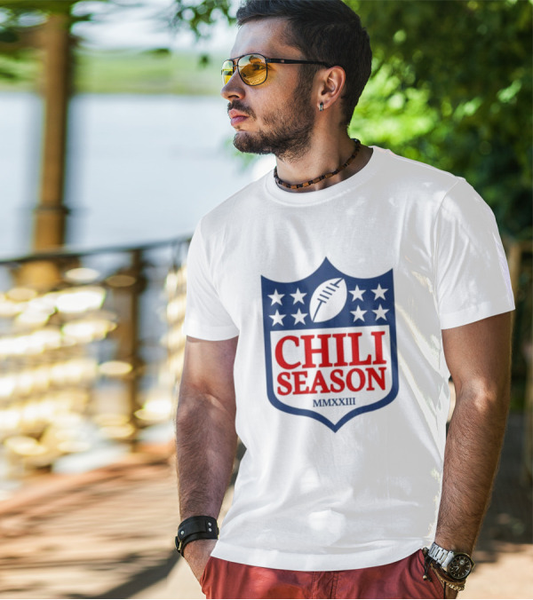 CHILI SEASON MMXXIII Football Shield Stars T-Shirt