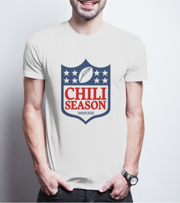CHILI SEASON MMXXIII Football Shield Stars T-Shirt