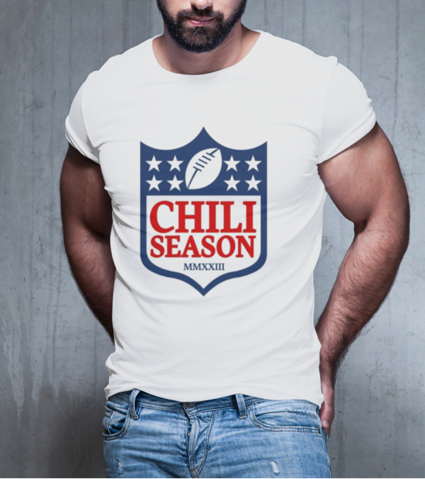 CHILI SEASON MMXXIII Football Shield Stars T-Shirt