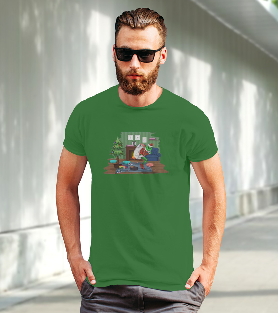 How The Grinch Stole Sneakers Stealing Colorful Boxes By Christmas Tree T-Shirt