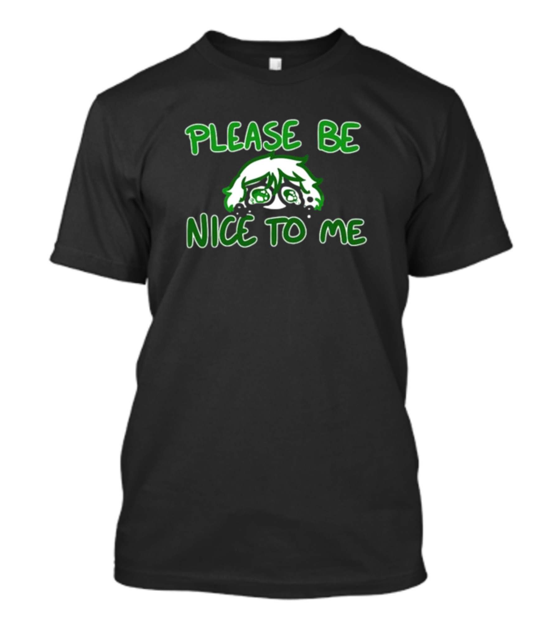 Saucer-Eyed Sadboi Please Be Nice To Me Crying Face T-Shirt