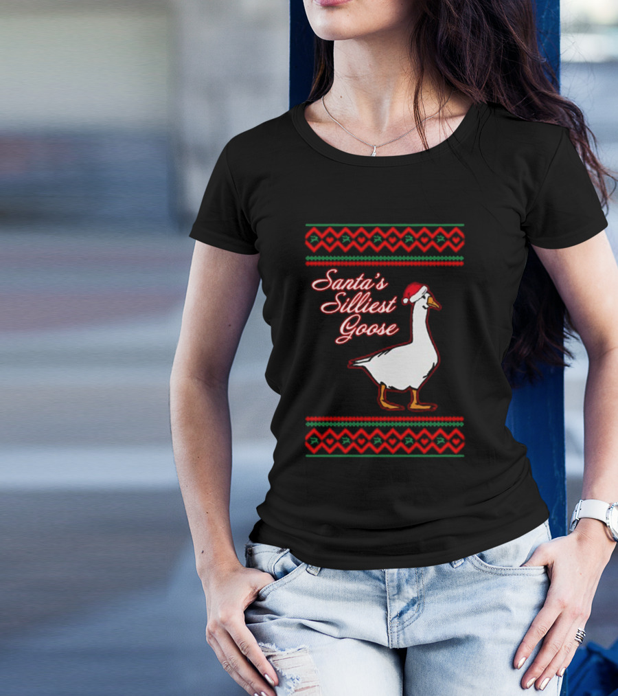 Santa's Silliest Goose Festive Holiday T-Shirt