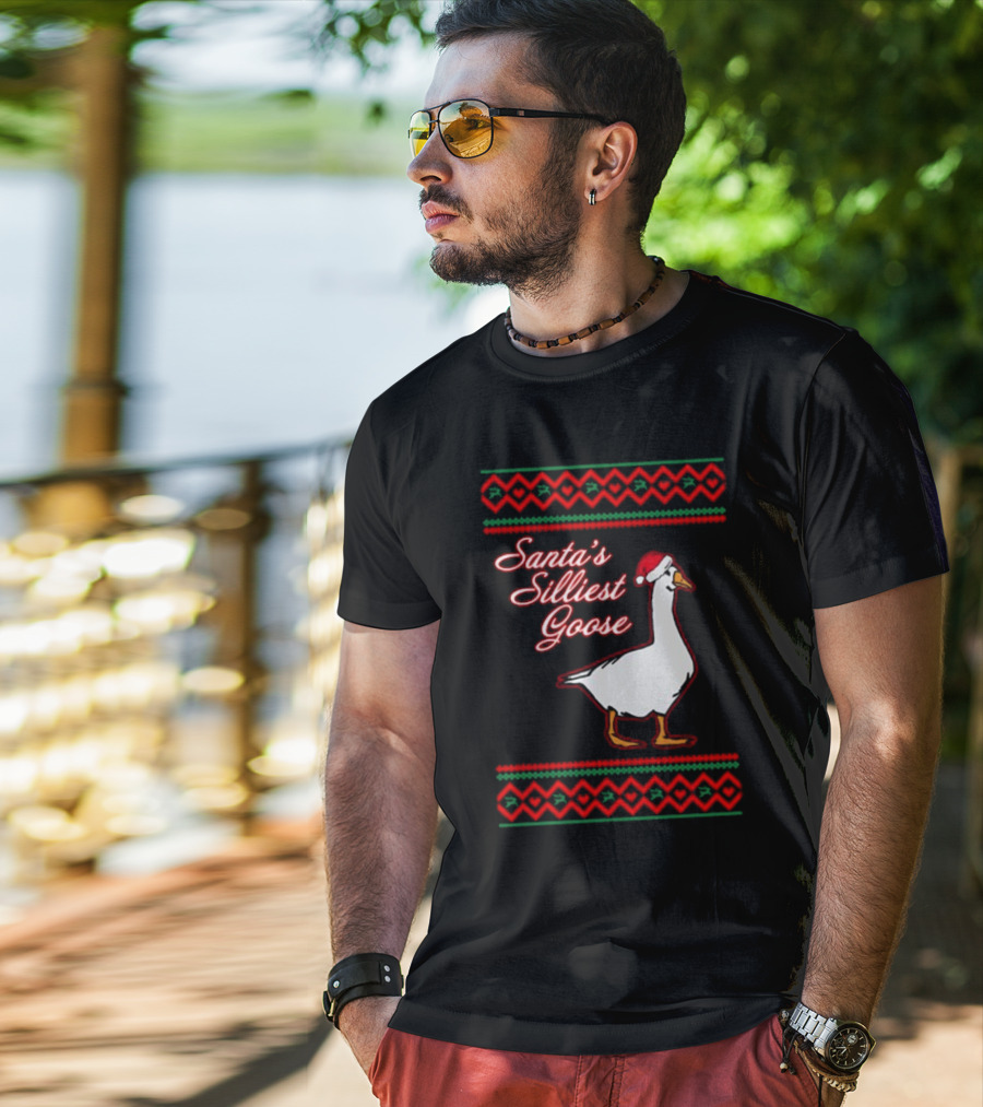 Santa's Silliest Goose Festive Holiday T-Shirt