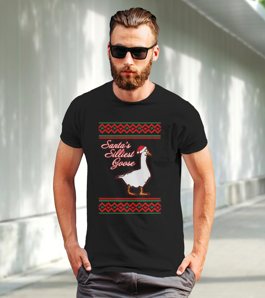 Santa's Silliest Goose Festive Holiday T-Shirt