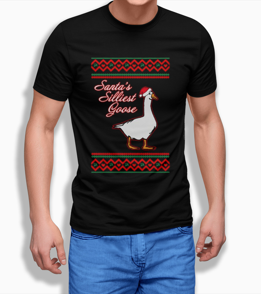 Santa's Silliest Goose Festive Holiday T-Shirt