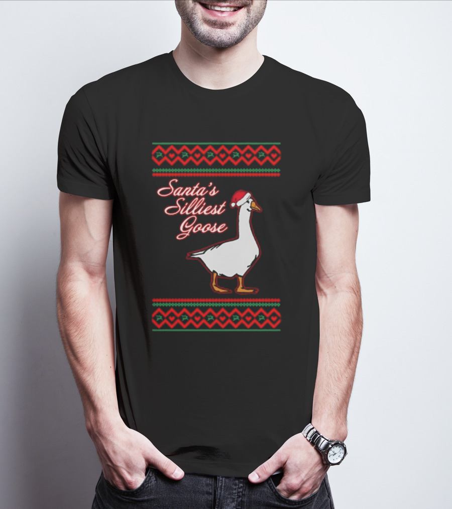 Santa's Silliest Goose Festive Holiday T-Shirt