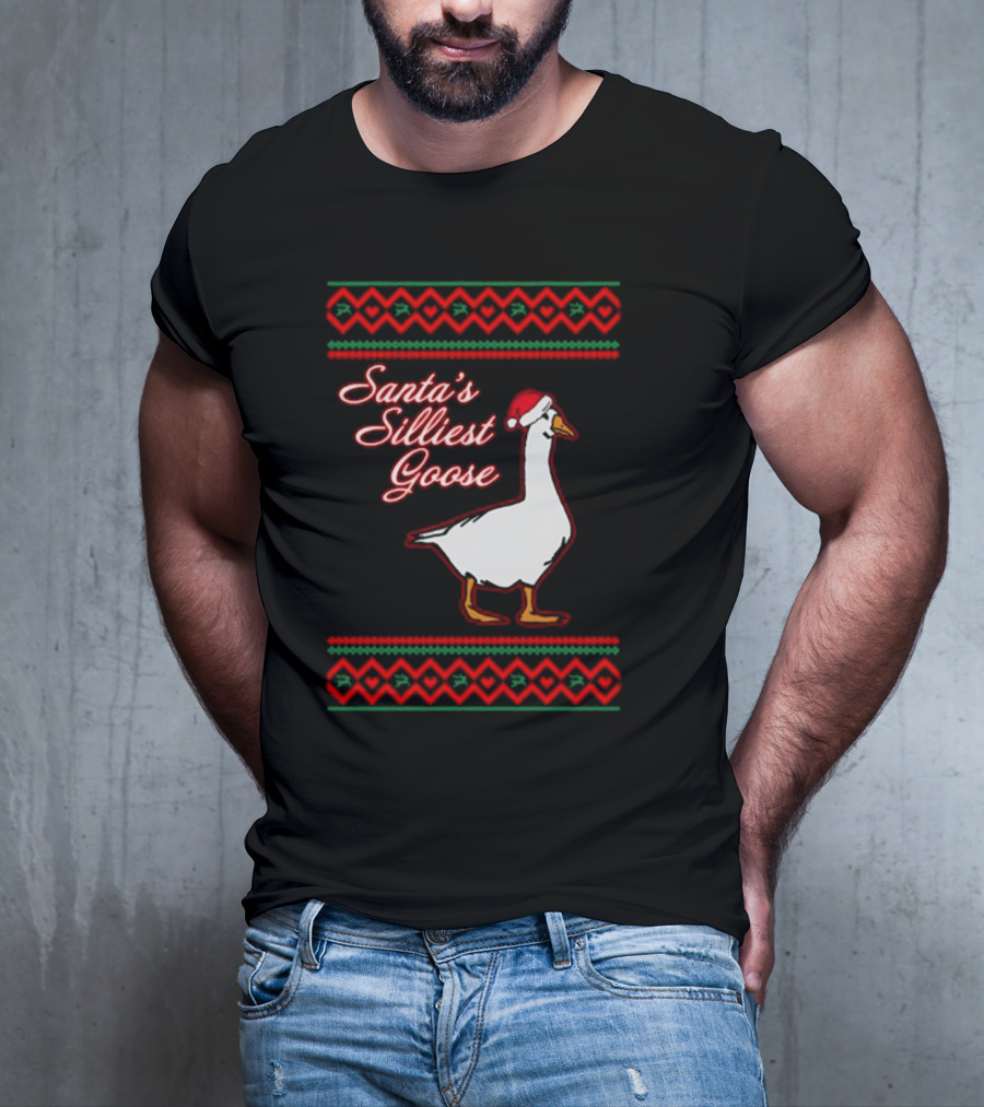 Santa's Silliest Goose Festive Holiday T-Shirt
