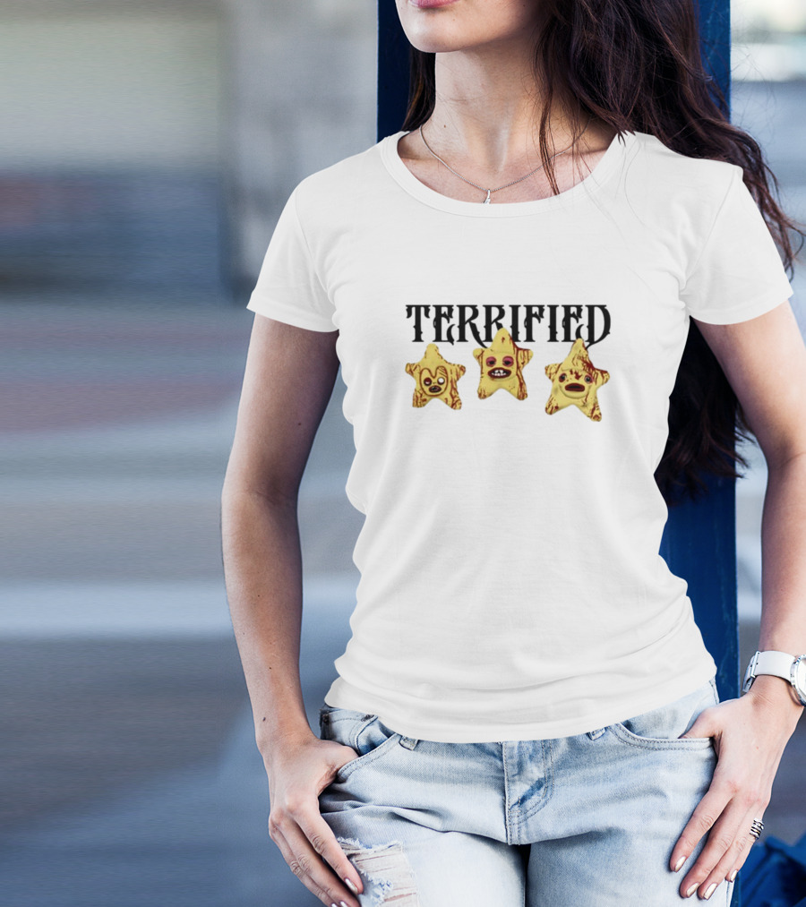 Terrified Stars Faces Horror Mood T-Shirt