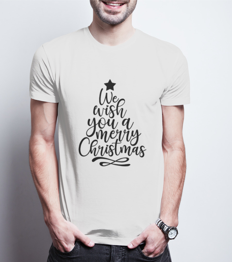 We Wish You A Merry Christmas Tree Star Family Holiday Xmas T-Shirt