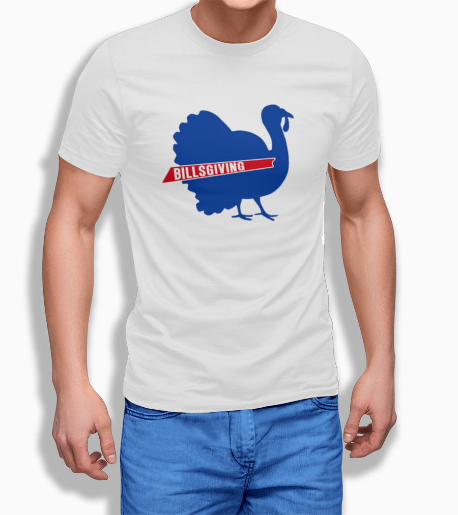 Billsgiving Turkey With Blue And Red T-Shirt