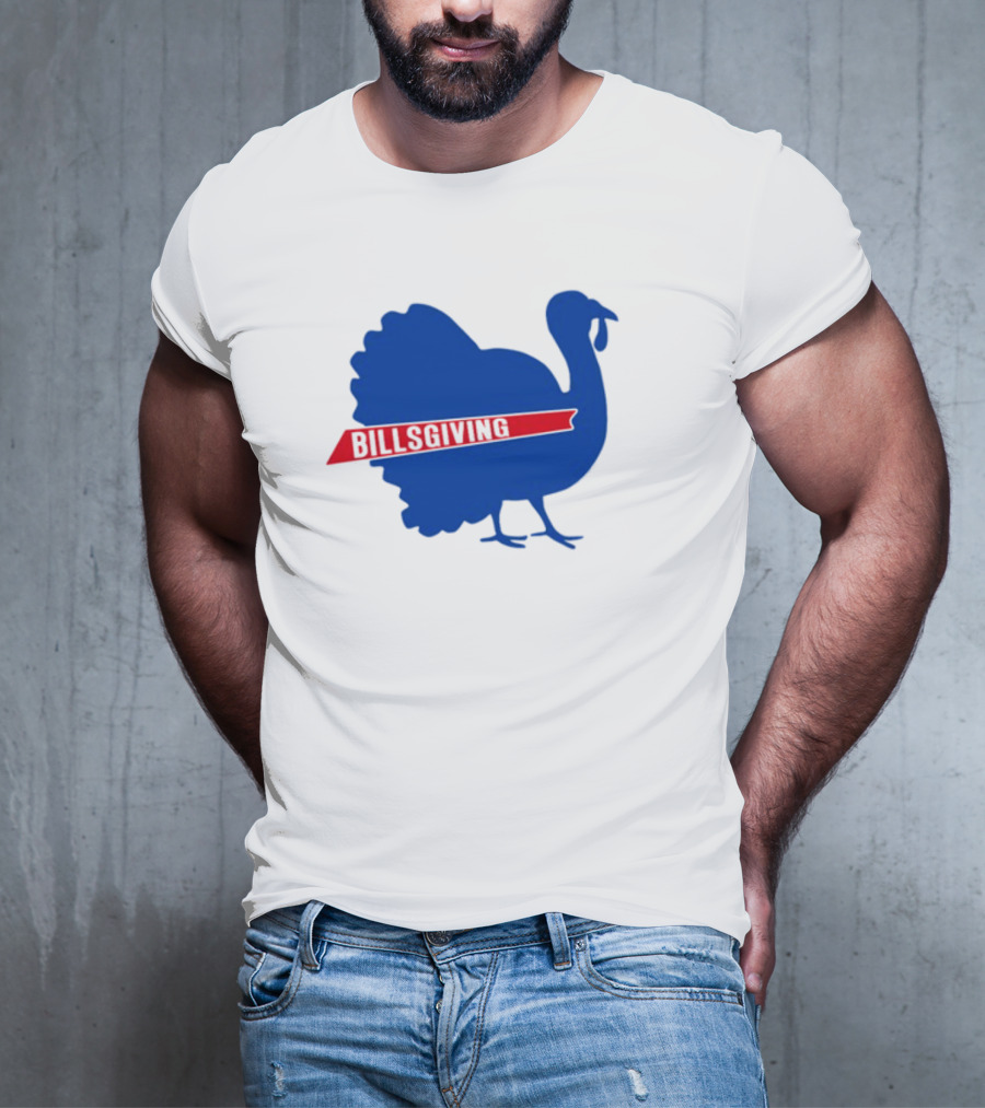 Billsgiving Turkey With Blue And Red T-Shirt