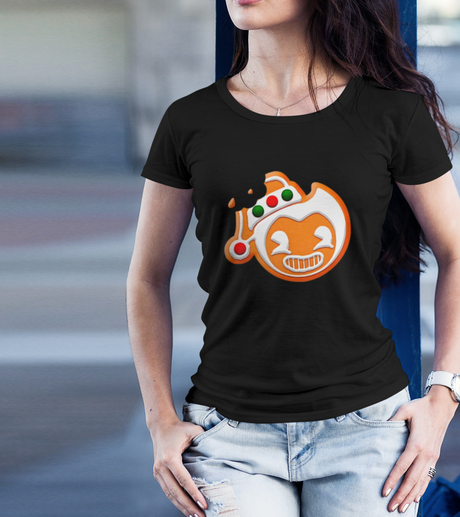 Bendy Gingerbread Christmas Cookie Bite T-Shirt