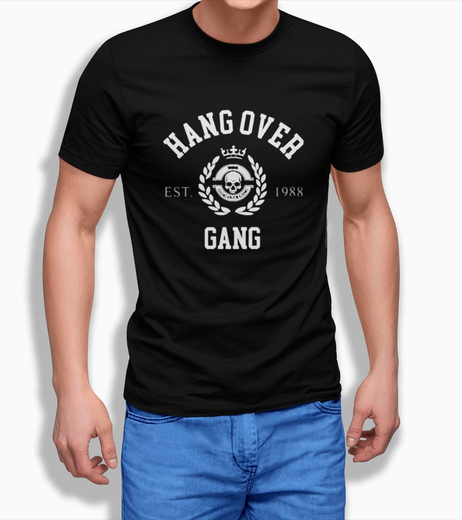 Hang Over Gang Est. 1988 Skull Crest Emblem T-Shirt