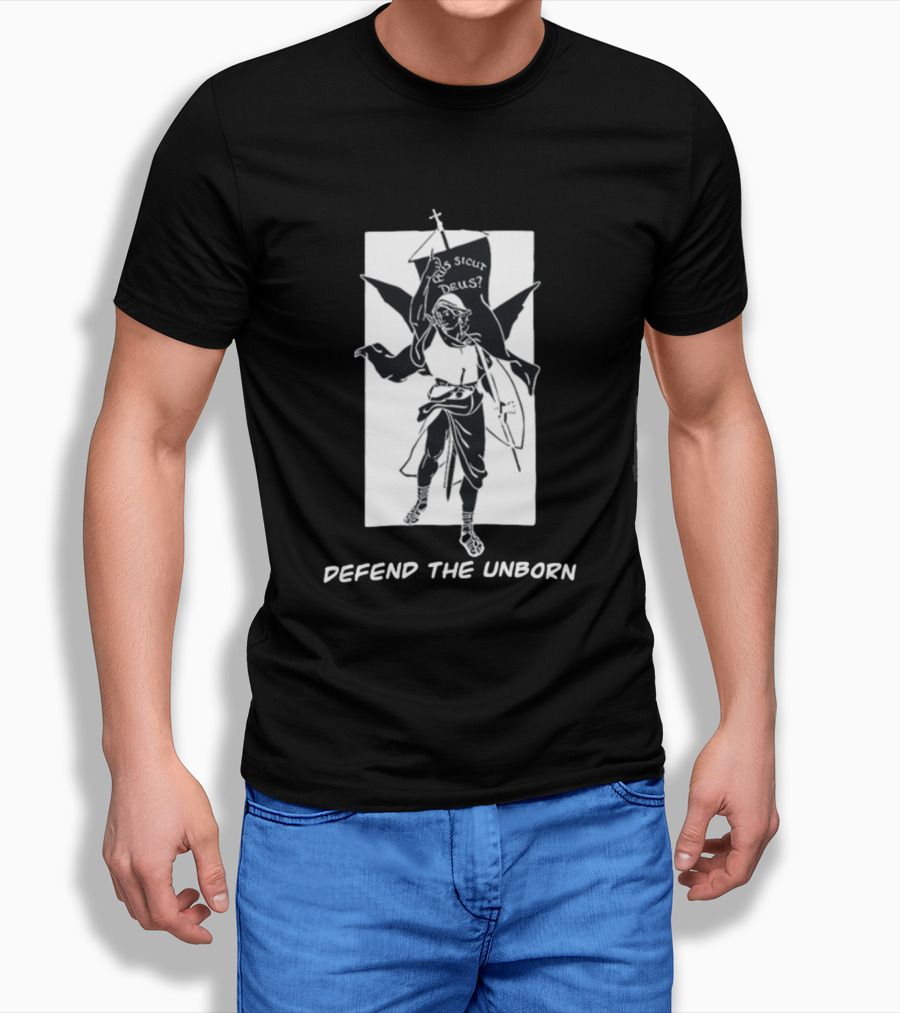 Quis Sicut Deus Defend The Unborn Angelic Warrior T-Shirt