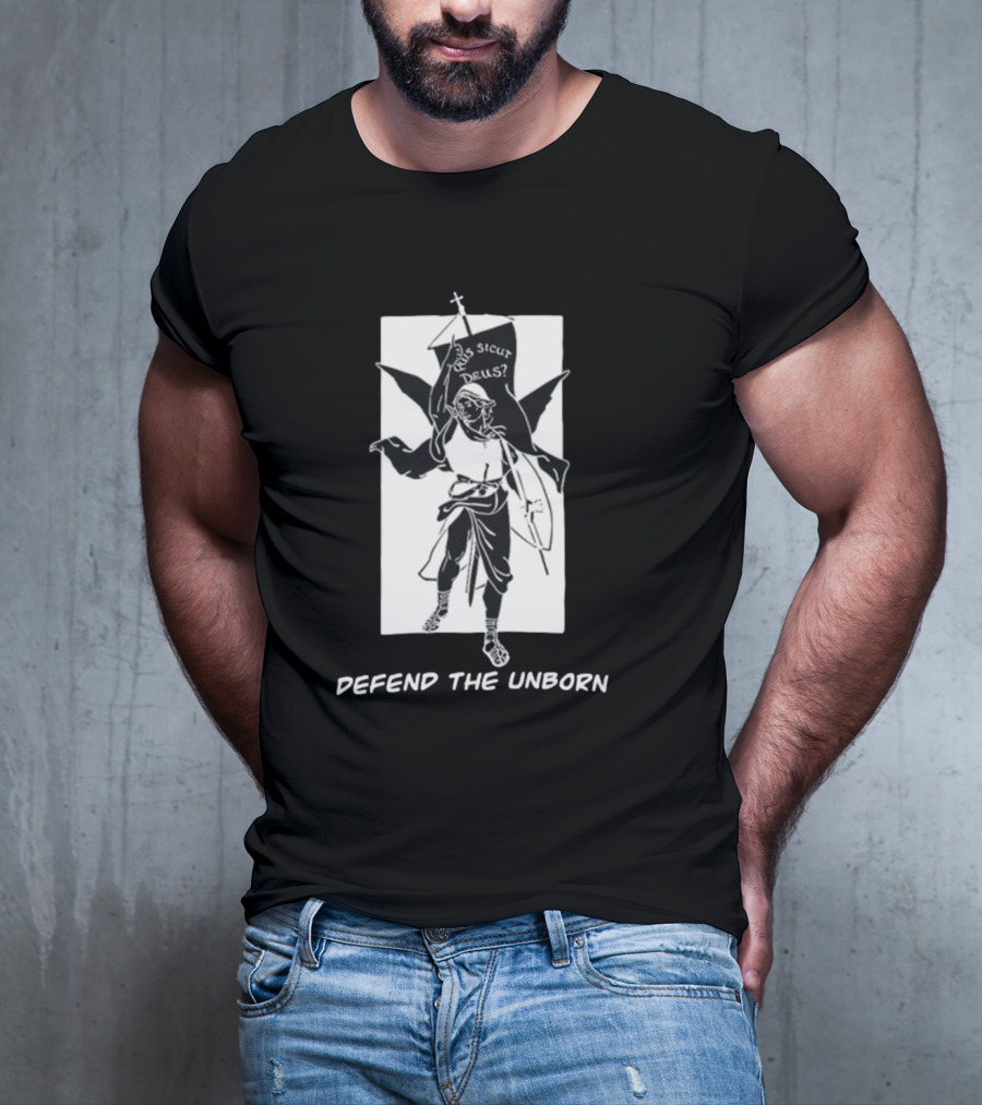 Quis Sicut Deus Defend The Unborn Angelic Warrior T-Shirt