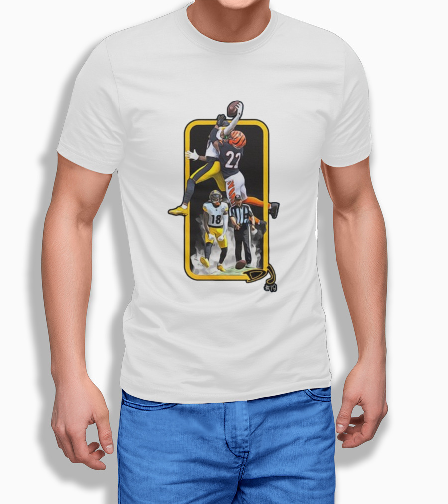 DJ #18 Big Play Football Match Jump Clash T-Shirt