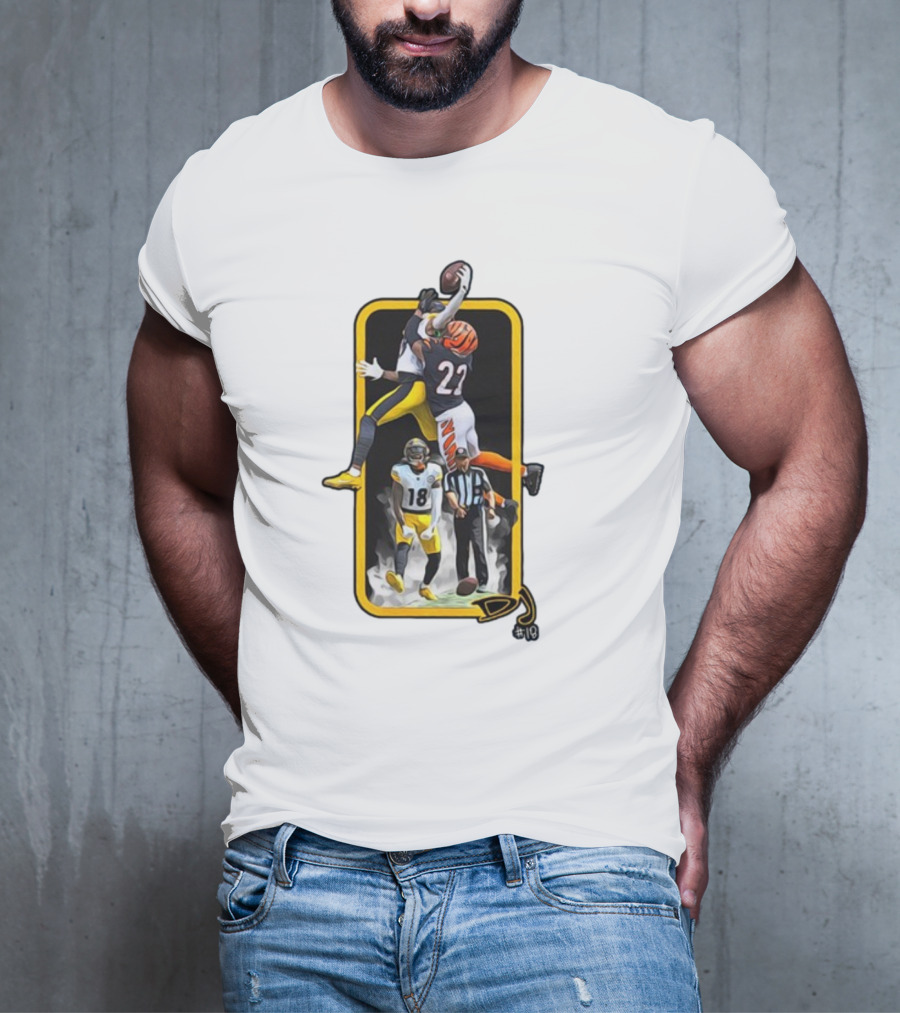 DJ #18 Big Play Football Match Jump Clash T-Shirt