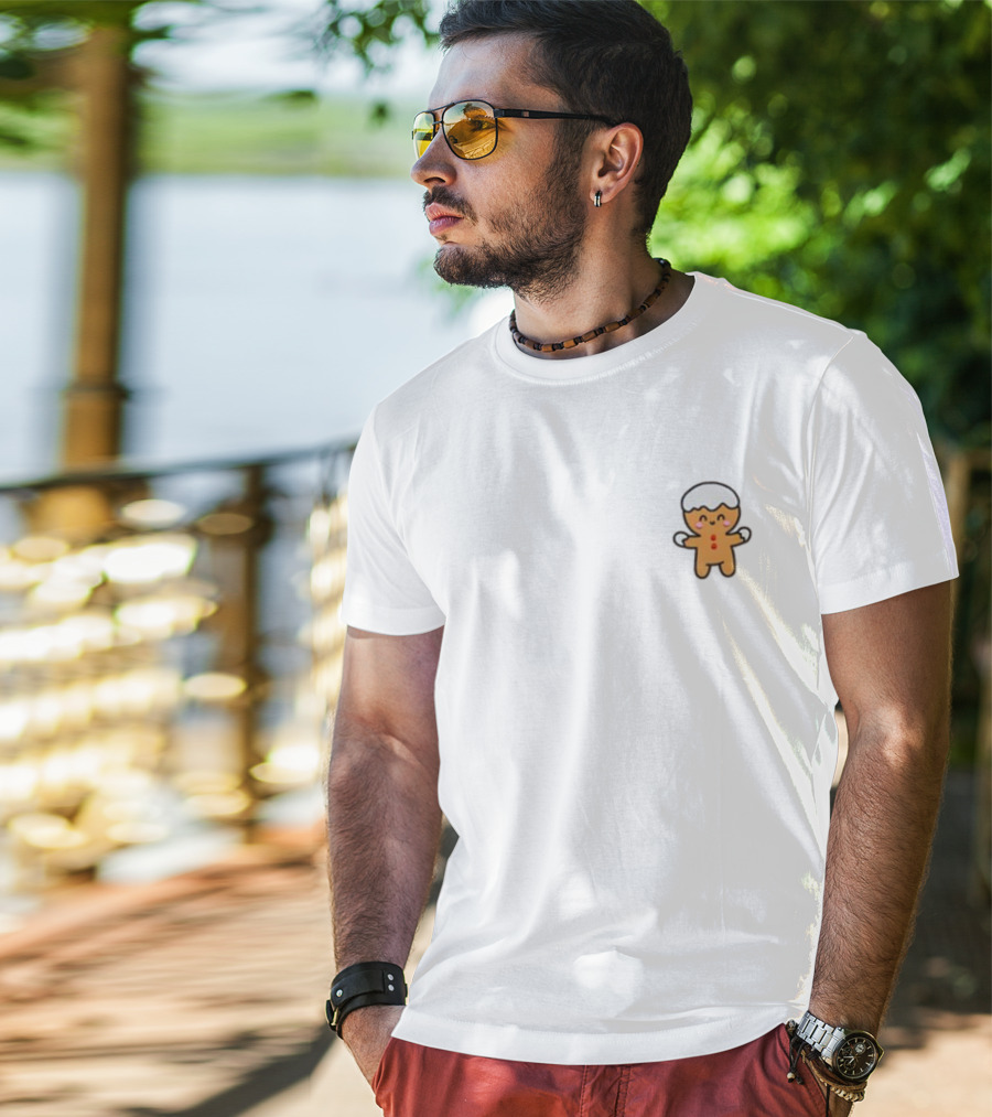 Gingerbread Cookie Christmas Character With Icing Decor T-Shirt