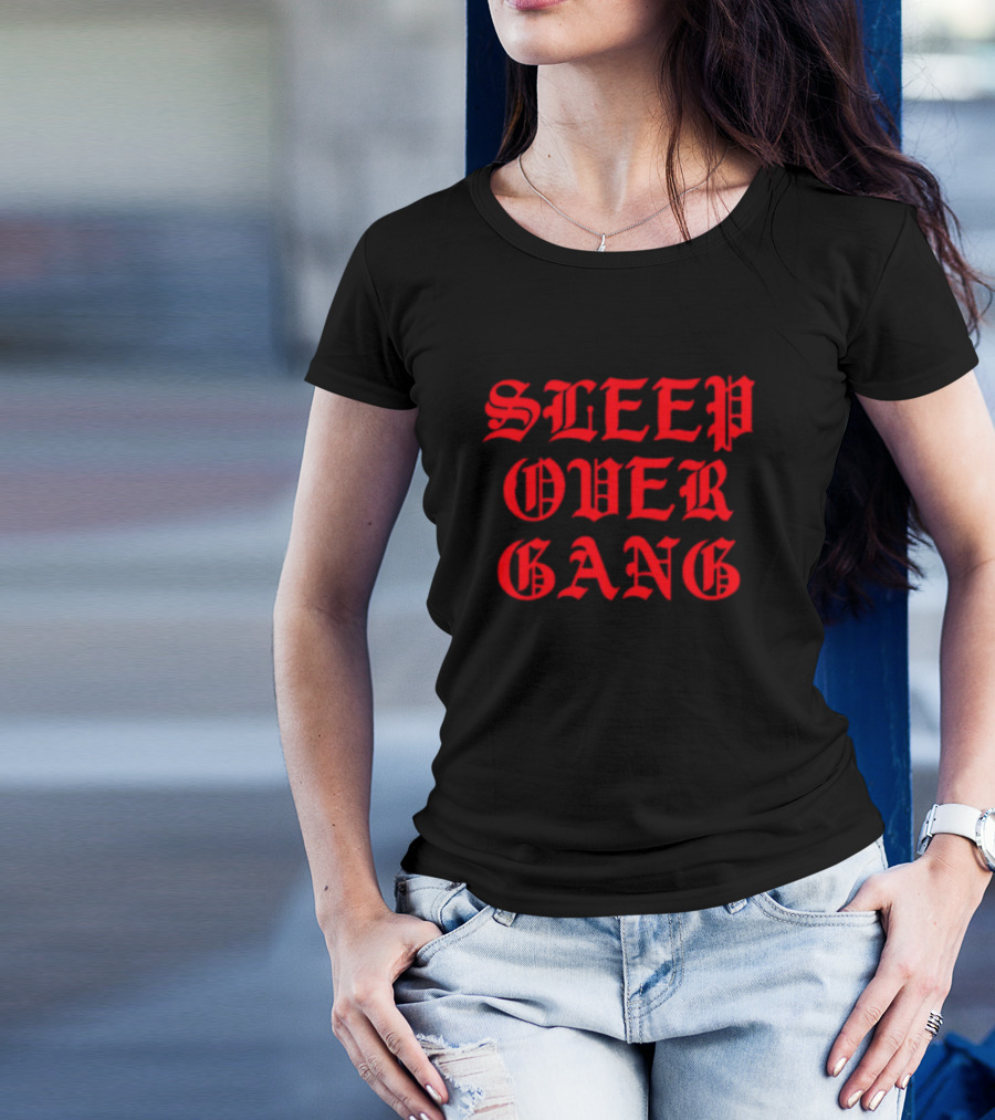 Sleep Over Gang Gothic Font Pajama Party T-Shirt