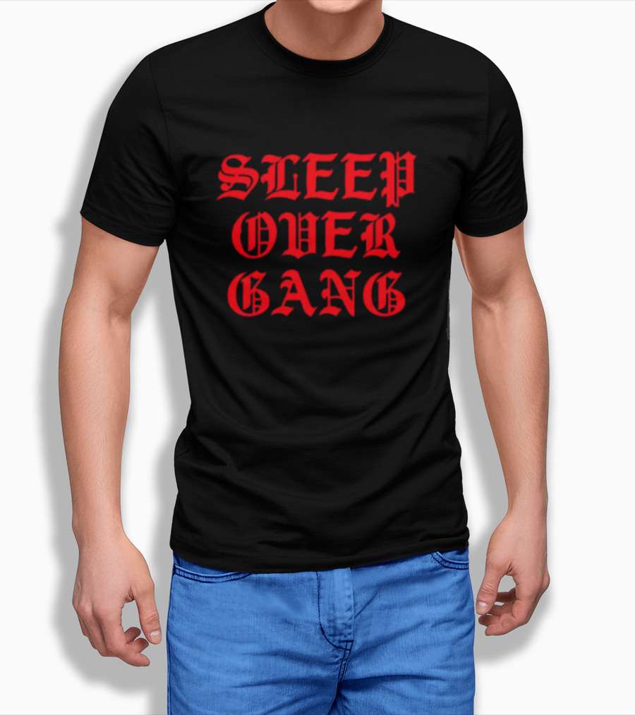 Sleep Over Gang Gothic Font Pajama Party T-Shirt