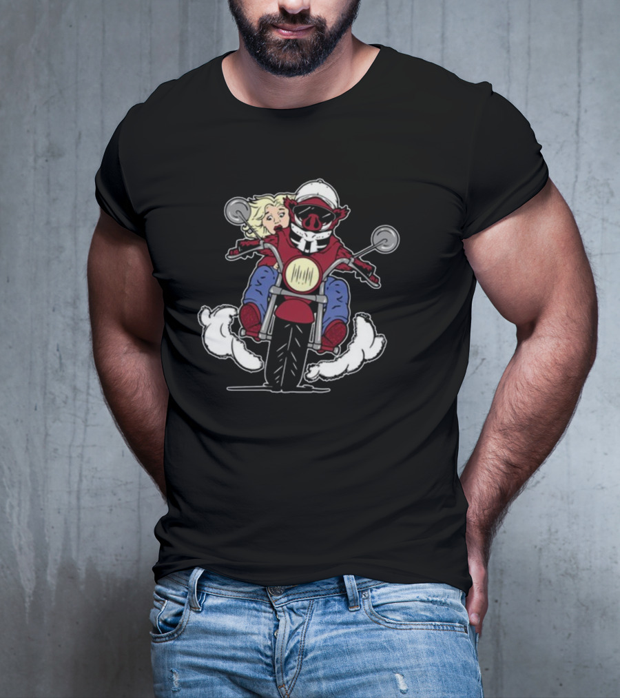 The Prodigal Son Returns Motorcycle Adventure With Pig Rider And Blonde Companion T-Shirt