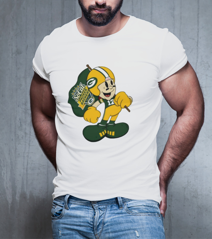 Socal Packer Backers 12 Retro Cartoon Football Character T-Shirt