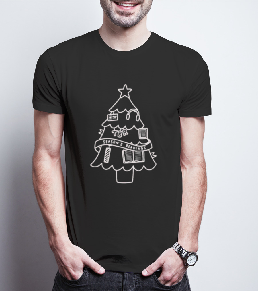 Season's Readings TBR Christmas Tree Book Stack T-Shirt