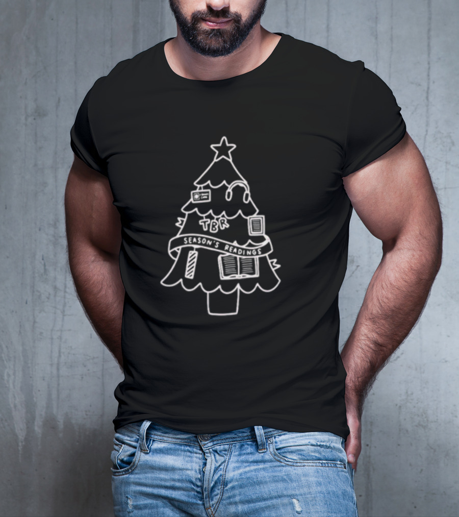 Season's Readings TBR Christmas Tree Book Stack T-Shirt