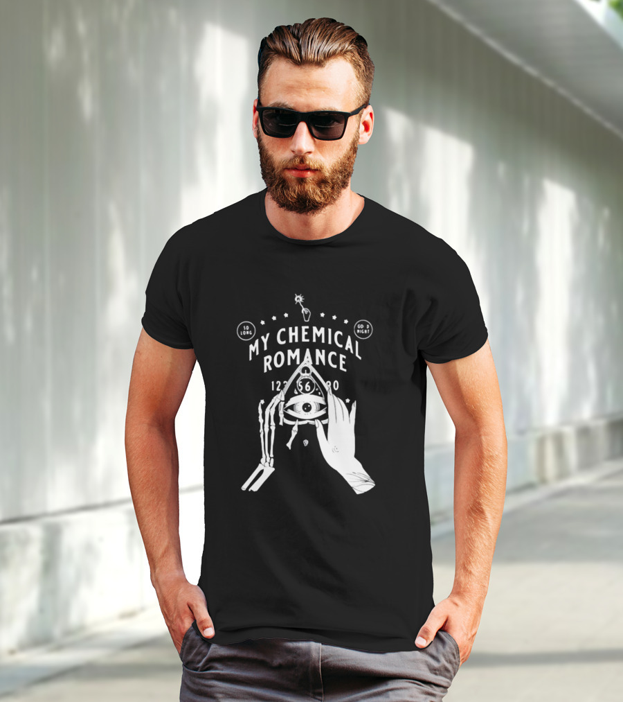 My Chemical Romance Spirit Board So Long Good Night Skeleton Hand Eye T-Shirt