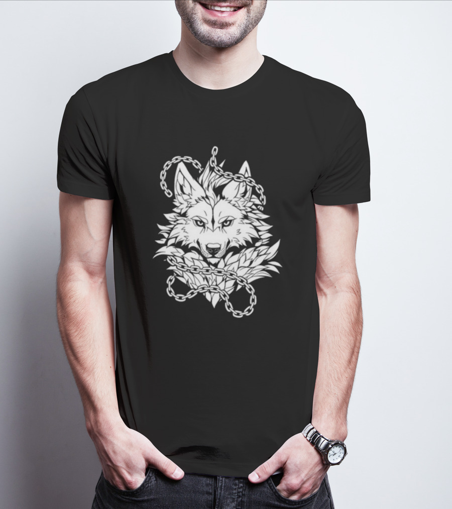 Wolf Head Enclosed By Chains T-Shirt
