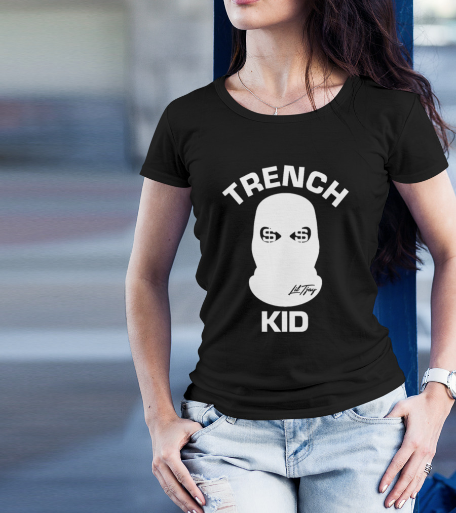 Lil Tray Trench Kid Balaclava Money Eyes T-Shirt