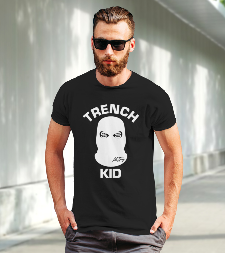Lil Tray Trench Kid Balaclava Money Eyes T-Shirt
