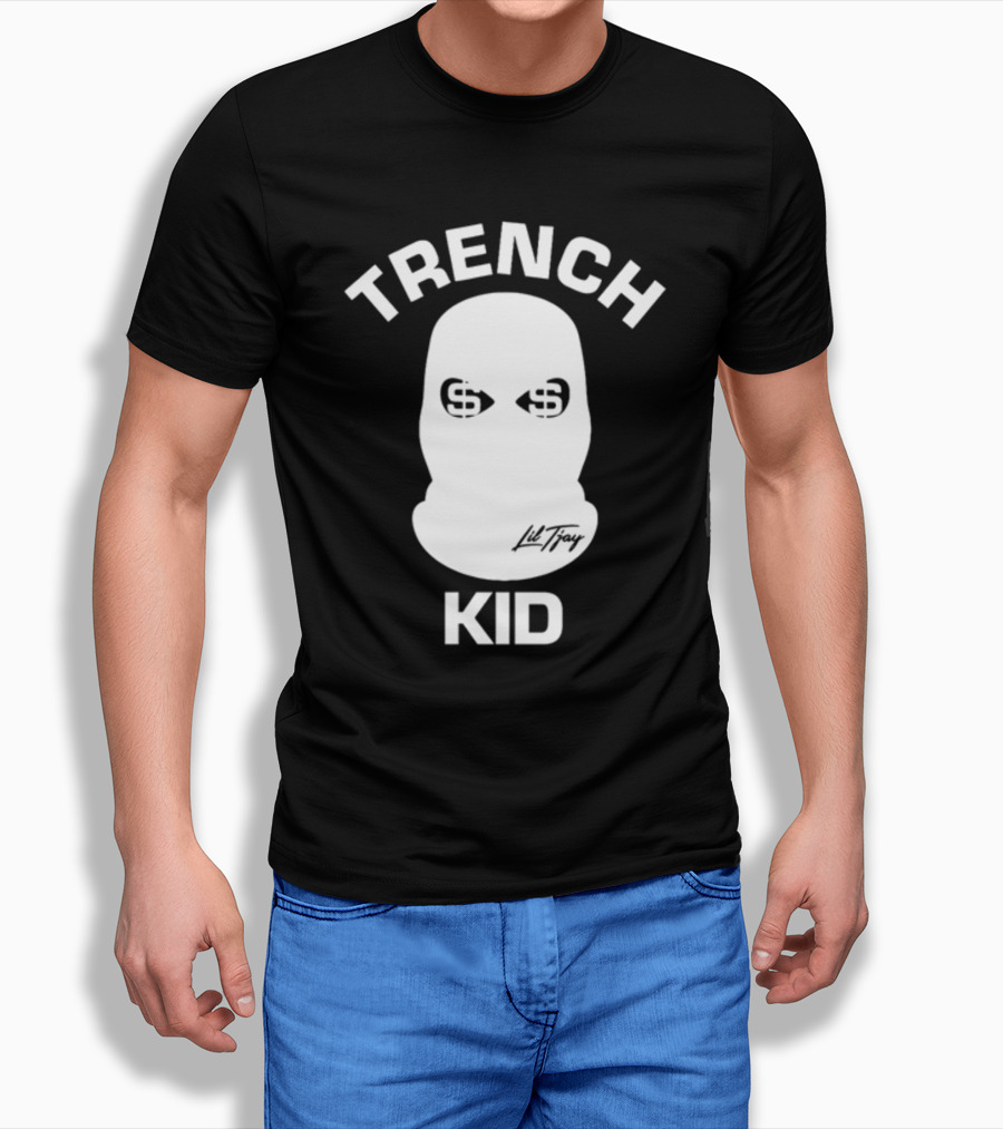 Lil Tray Trench Kid Balaclava Money Eyes T-Shirt