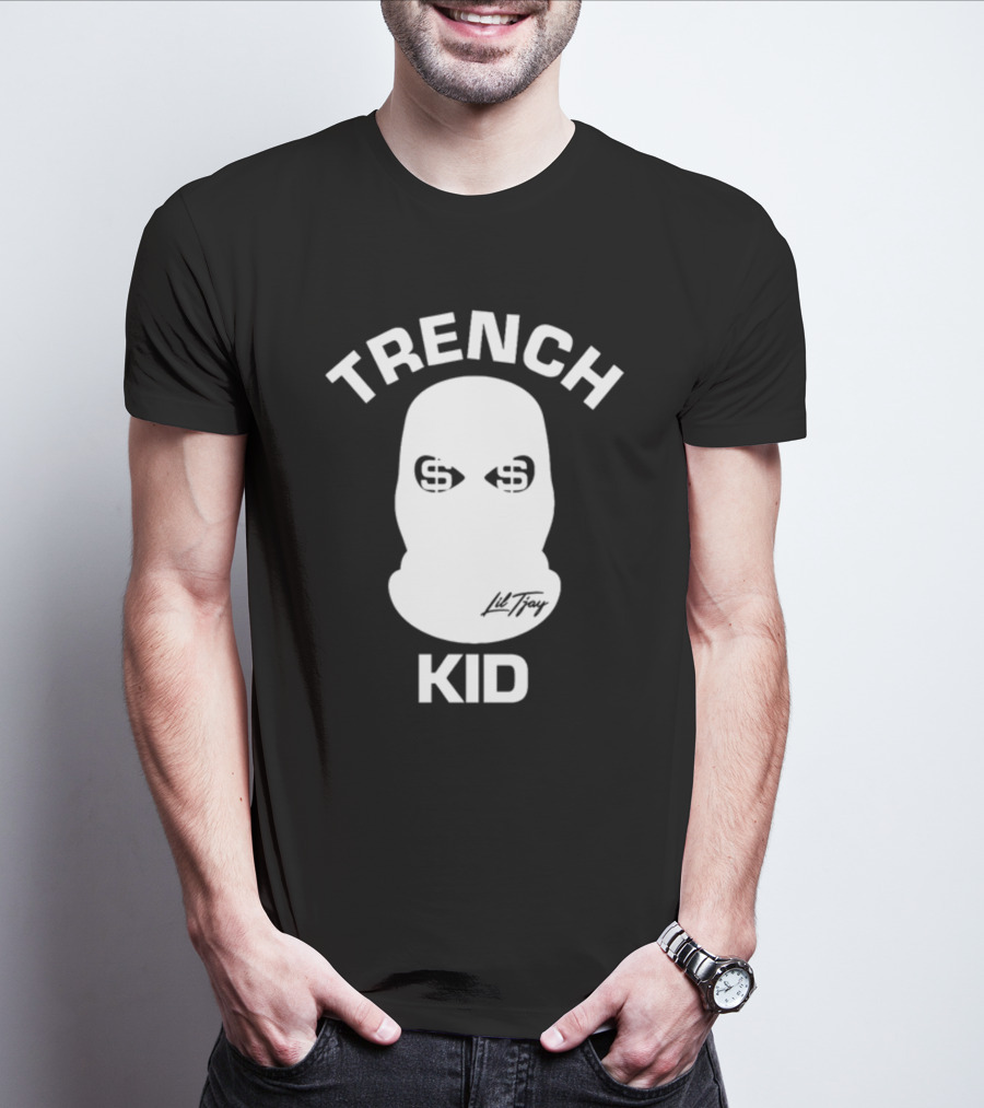 Lil Tray Trench Kid Balaclava Money Eyes T-Shirt
