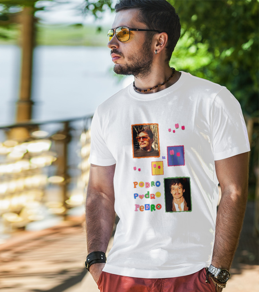 Buggirl200 Pedro Pedro Pedro Colorful Portrait And Tulips T-Shirt